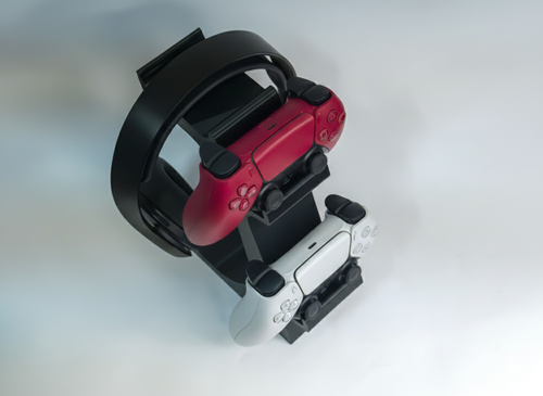 Soporte 2 Mandos y Audífonos - Stand Gaming Premium